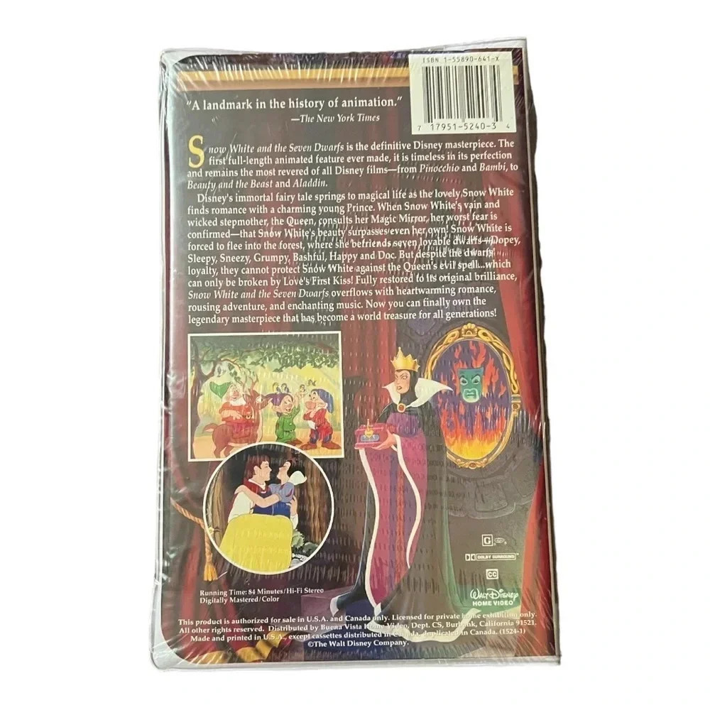 Sealed Disneys Snow White and the Seven Dwarfs VHS - Picture 2 of 7